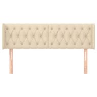 Горна табла за легло, кремава, 163x16x78/88 см, плат