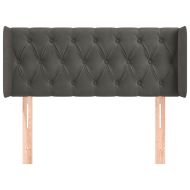 Горна табла за легло, тъмносива, 93x16x78/88 см, кадифе