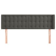 Горна табла за легло, тъмносива, 147x16x78/88 см, кадифе