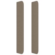 Горна табла за легло с уши, таупе, 183x16x118/128 см, плат