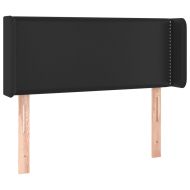 LED горна табла за легло, черна, 93x16x78/88см, изкуствена кожа