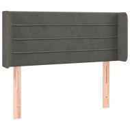 LED горна табла за легло, тъмносива, 103x16x78/88 см, кадифе