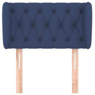 Горна табла за легло с уши, синя, 83x23x78/88 см, плат