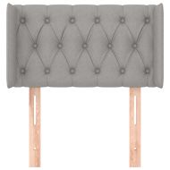 Горна табла за легло с уши, светлосива,83x16x78/88 см, плат