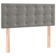 Боксспринг легло с матрак, светлосива, 90x190 см, кадифе