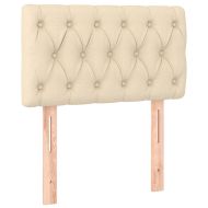 Боксспринг легло с матрак и LED, кремаво, 80x200 см, плат