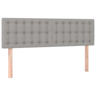 Боксспринг легло с матрак и LED, светлосиво, 140x200 см, плат