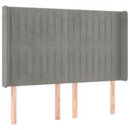 Боксспринг легло с матрак и LED, светлосиво, 140x190 см, кадифе