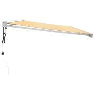 Прибираща се тента жълто и бяло 5x3 м плат и алуминий