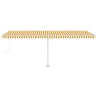 Свободностояща автоматична тента, 600x300 см, жълто/бяло