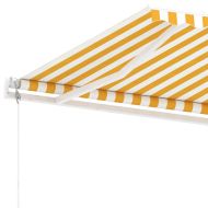 Свободностояща автоматична тента, 600x300 см, жълто/бяло