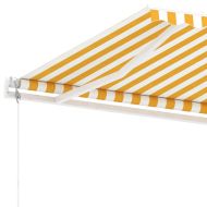 Свободностояща автоматична тента, 600x350 см, жълто/бяло