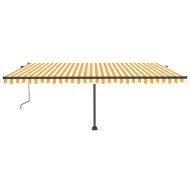 Свободностояща автоматична тента, 500x350 см, жълто/бяло