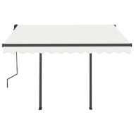 Автоматично прибиращ се сенник с прътове, 3,5x2,5 м, кремав