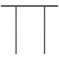 Ръчно прибираща се тента с LED, 3,5x2,5 м, оранжево и кафяво