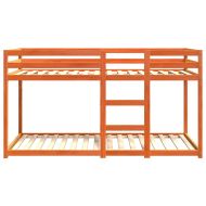 Двуетажно легло, восъчнокафяво, 90x200 см, борово дърво масив