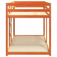 Двуетажно легло, восъчнокафяво, 90x200 см, борово дърво масив