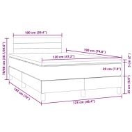 Боксспринг легло с матрак и LED, тъмносиво, 120x190 см, кадифе