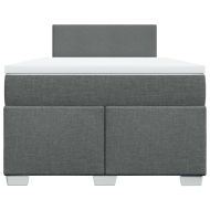 Боксспринг легло с матрак, тъмносиво, 120x200 см, плат