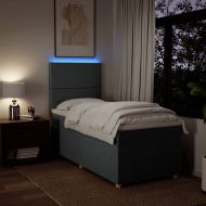 Боксспринг легло с матрак, тъмносив, 80x200 см, плат