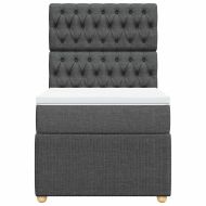 Боксспринг легло с матрак, тъмносив, 90x190 см, плат