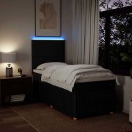 Боксспринг легло с матрак, черна, 90x190 см, плат