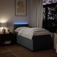 Боксспринг легло с матрак, тъмносиво, 100x200 см, плат