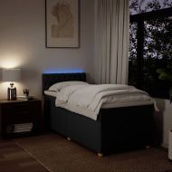 Боксспринг легло с матрак, черно, 100x200 см, плат