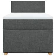 Боксспринг легло с матрак, тъмносиво, 100x200 см, плат