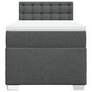 Боксспринг легло с матрак, тъмносиво, 100x200 см, плат