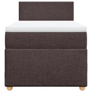 Боксспринг легло с матрак, тъмнокафяво, 100x200 см, плат