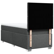 Боксспринг легло с матрак, тъмносиво, 90x200 см, плат