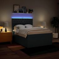 Боксспринг легло с матрак, синьо, 160x200 см, плат