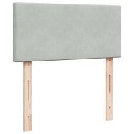 Боксспринг легло с матрак, светлосиво, 100x200 см, кадифе