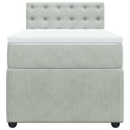 Боксспринг легло с матрак, светлосиво, 90x200 см, кадифе