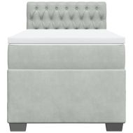 Боксспринг легло с матрак, светлосиво, 100x200 см, кадифе