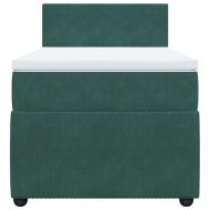 Боксспринг легло с матрак, тъмнозелено, 100x200 см, кадифе