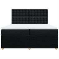 Боксспринг легло с матрак, черно, 200x200 см, плат