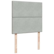 Боксспринг легло с матрак, светлосиво, 90x200 см, кадифе