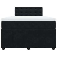 Боксспринг легло с матрак, черно, 120x190 см, кадифе