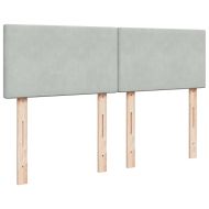 Боксспринг легло с матрак, светлосива, 140x190 см, кадифе