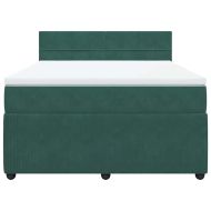 Боксспринг легло с матрак, зелена, 140x190 см, кадифе