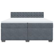 Боксспринг легло с матрак, тъмносиво, 200x200 см, кадифе