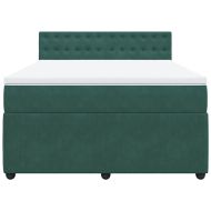 Боксспринг легло с матрак, зелена, 140x190 см, кадифе