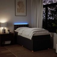 Боксспринг легло с матрак, тъмнокафяво, 80x200 см, плат