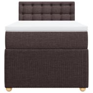 Боксспринг легло с матрак, тъмнокафяво, 80x200 см, плат