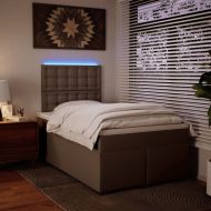 Боксспринг легло с матрак, капучино, 120x190 см, еко кожа