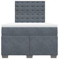 Боксспринг легло с матрак, тъмносив, 120x190 см, кадифе