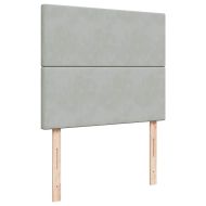 Боксспринг легло с матрак, светлосива, 120x190 см, кадифе