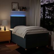 Боксспринг легло с матрак, синьо, 120x190 см, плат